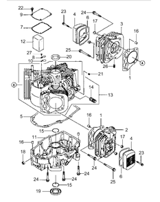 Fh680v-Bs29 Cylinder And Crankcase Diagram and Parts List for M54-KW 53BB5DBW750-23-HP Cub Cadet Lawn Tractor